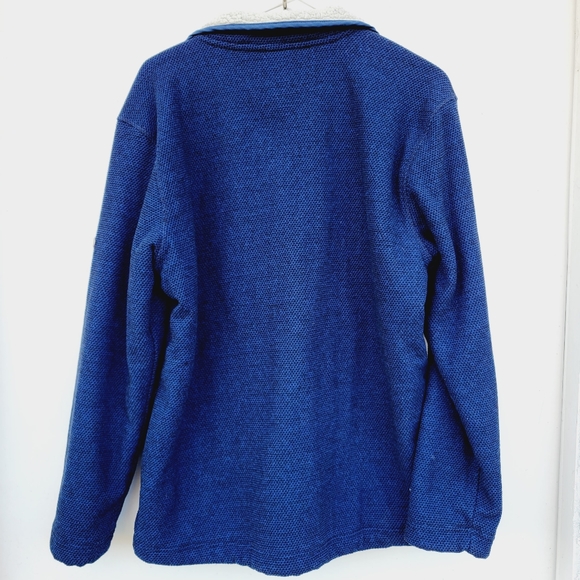 Orvis mens Quarter Zip Sherpa Lined Pullover Sweater Blue Size Medium - Picture 14 of 14